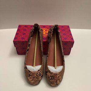 Tory Burch Minnie Travel Ballet Snake Print Size 7